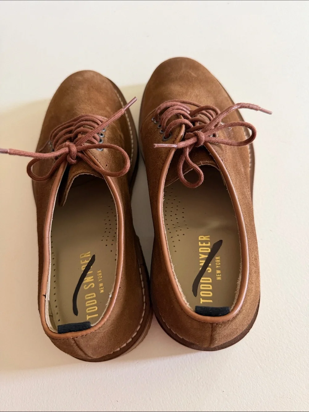 Todd Snyder  Brown Suede Nomad Derby Shoes Sz 8.  Bag1. SEE PICTURES